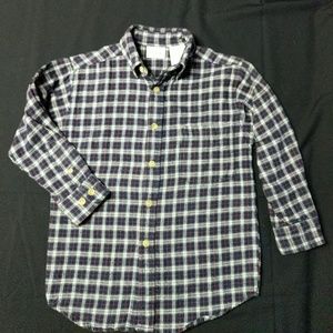 🟢Dark blue plaid boys flannel